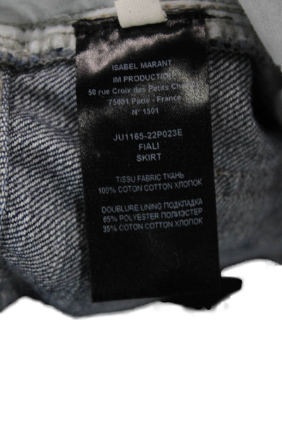 Etoile Isabel Marant Womens Cotton Buttoned Medium Wash Denim Skirt Blue Size 34