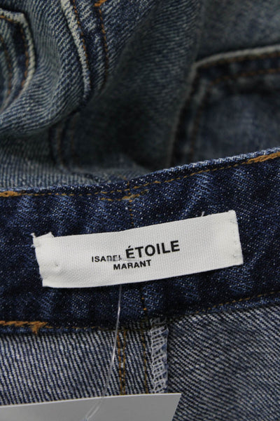 Etoile Isabel Marant Womens Cotton Buttoned Medium Wash Denim Skirt Blue Size 34