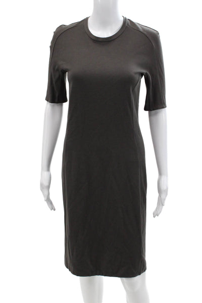 3.1 Phillip Lim Womens Short Sleeve Zippered Pencil Dress Gray Size 4