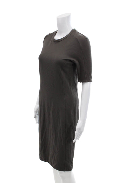 3.1 Phillip Lim Womens Short Sleeve Zippered Pencil Dress Gray Size 4