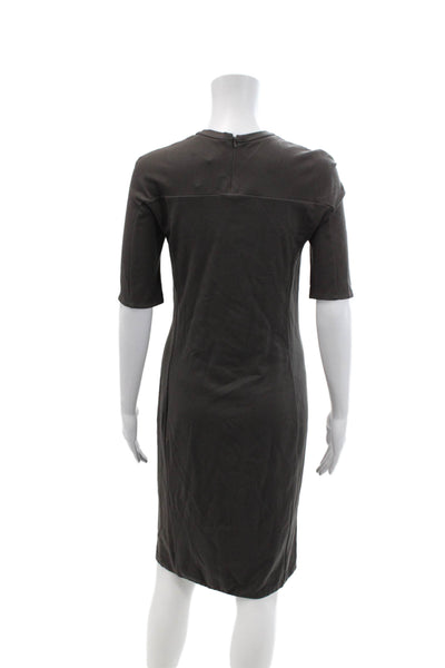 3.1 Phillip Lim Womens Short Sleeve Zippered Pencil Dress Gray Size 4