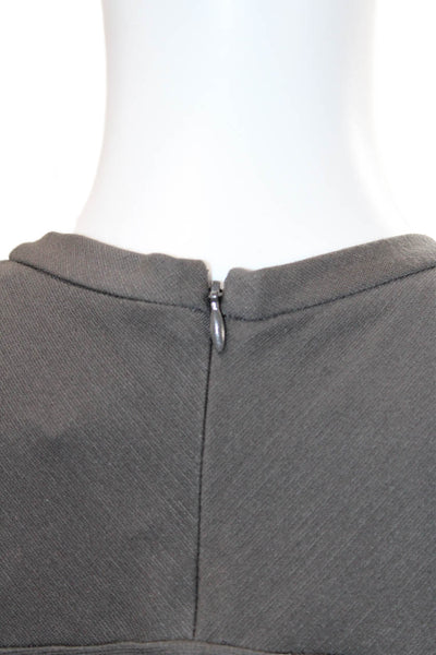 3.1 Phillip Lim Womens Short Sleeve Zippered Pencil Dress Gray Size 4