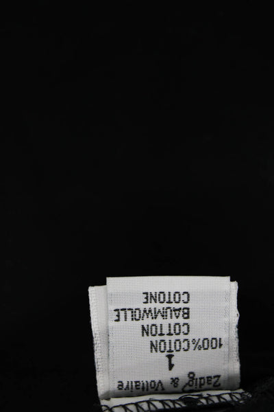 Zadig & Voltaire By T. Gillier Womens Cotton Collared Shirt Dress Black Size 1