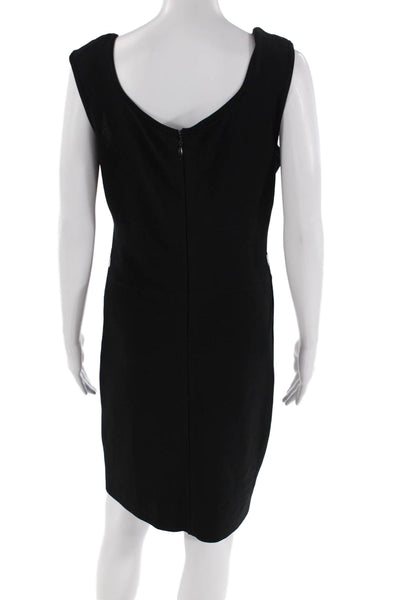 Alice + Olivia Womens Sleeveless Scoop Neck Knit Sheath Dress Black Size 8