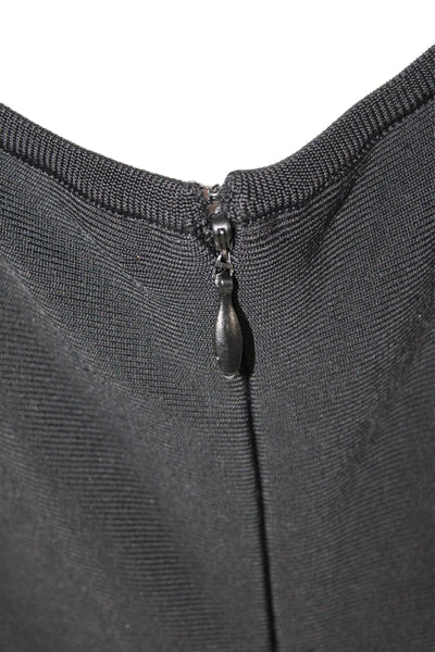 Alice + Olivia Womens Sleeveless Scoop Neck Knit Sheath Dress Black Size 8