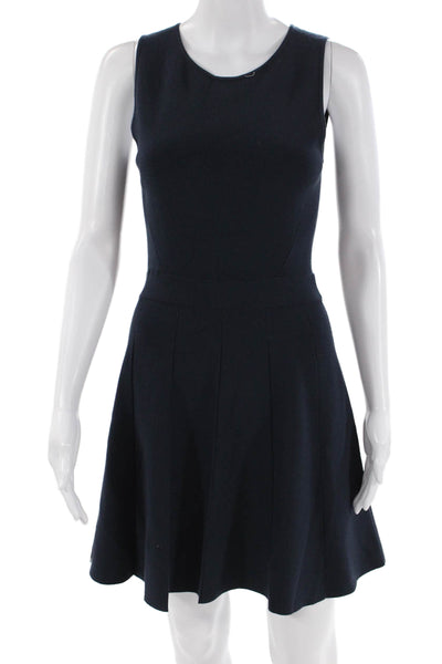 Club Monaco Womens Sleeveless Scoop Neck Knee Length Knit Dress Navy Size Small