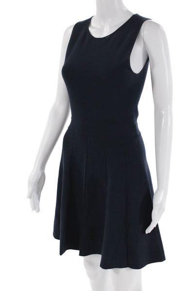 Club Monaco Womens Sleeveless Scoop Neck Knee Length Knit Dress Navy Size Small