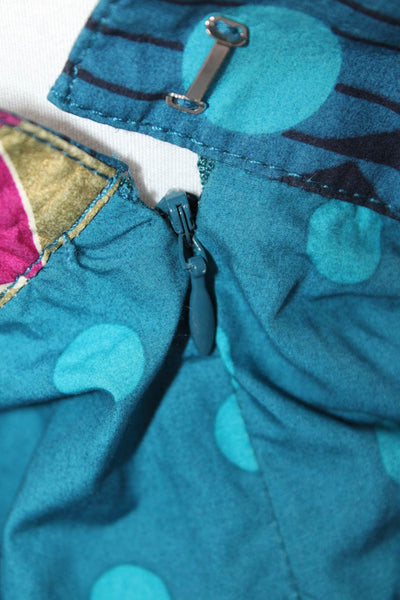 Marc By Marc Jacobs Womens Cotton Floral Zippered Mini Skirt Blue Size 2