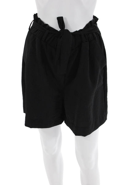 Aldo Martins Womens Stretch Tied High-Waisted Casual Shorts Black Size S