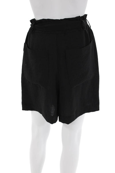 Aldo Martins Womens Stretch Tied High-Waisted Casual Shorts Black Size S