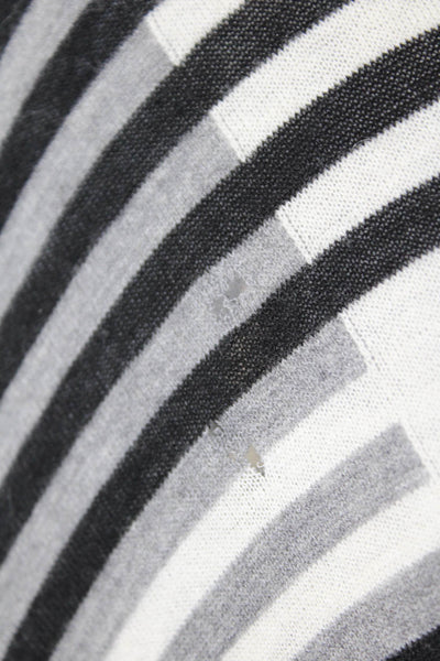 Vince Merino Wool Striped Open Front Long Cardigan Sweater Black Size 2XS