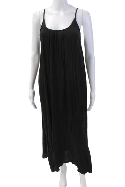 Sitano Womens Scoop Neck Spaghetti Strap Lightweight Maxi Dress Black Size XS