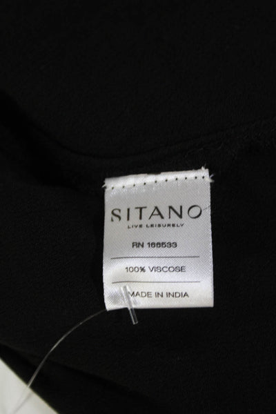 Sitano Womens Scoop Neck Spaghetti Strap Lightweight Maxi Dress Black Size XS