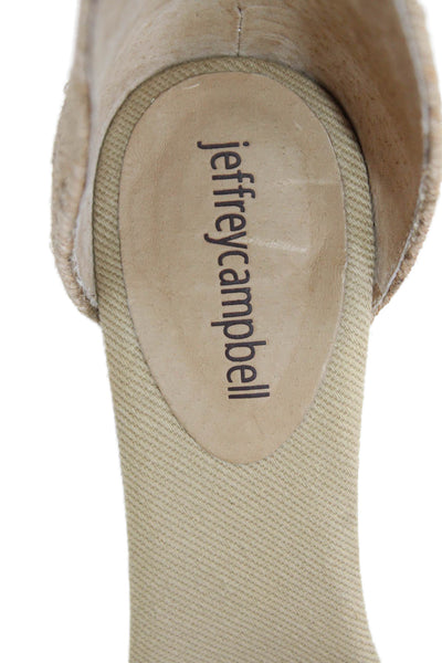 Jeffrey Campbell Womens Woven Ankle Strap Sandal Heels Brown Size 7.5