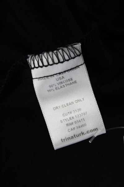 Trina Turk Womens Cut Out 3/4 Sleeve Scoop Neck Knit Top Black Size Medium