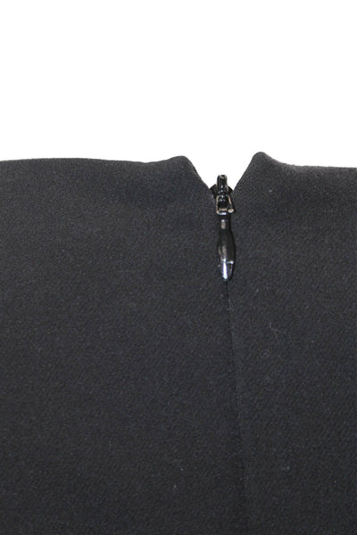 Donna Karan New York Womens Long Sleeve V-Neck Tie Waist Dress Black Size 12