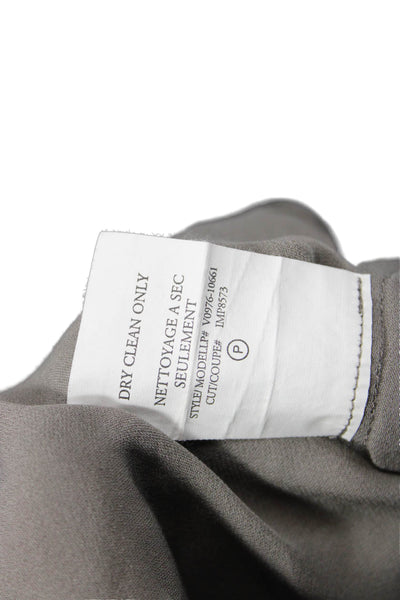 Vince Womens Short Sleeve V Neck Silk Boxy Blouse Top Gray Size Small