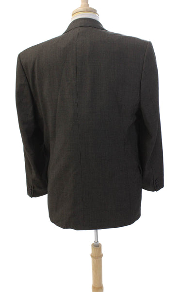 Begedor Mens Wool Spotted Print Collared Two Button Blazer Brown Size 40