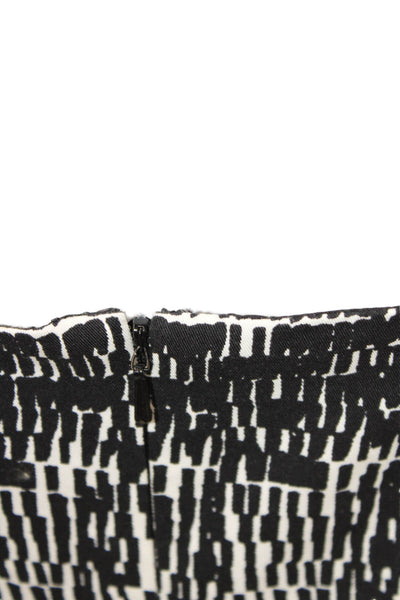 DKNY Womens Cotton Abstract Print Zippered Sleeveless Mini Dress Black Size 4