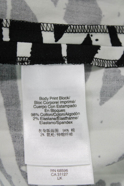 DKNY Womens Cotton Abstract Print Zippered Sleeveless Mini Dress Black Size 4