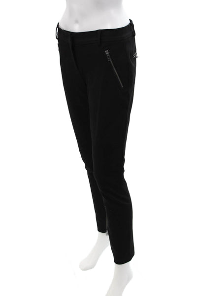 DKNY Womens Low-Rise Zippered Detail Skinny Pants Solid Black Size 4