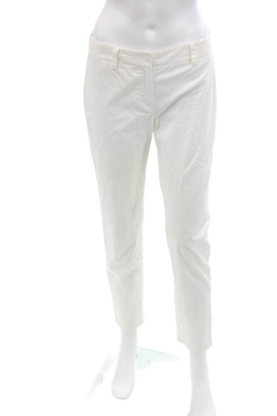 DKNY Womens Low-Rise Zippered Casual Skinny Pants Solid Cream Size 4