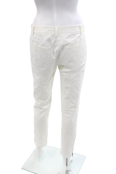 DKNY Womens Low-Rise Zippered Casual Skinny Pants Solid Cream Size 4