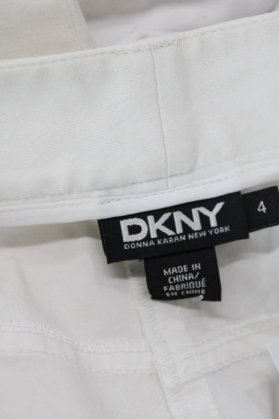 DKNY Womens Low-Rise Zippered Casual Skinny Pants Solid Cream Size 4