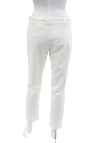 Club Monaco Womens Mid-Rise Zippered Casual Tapered Pants White Size 4