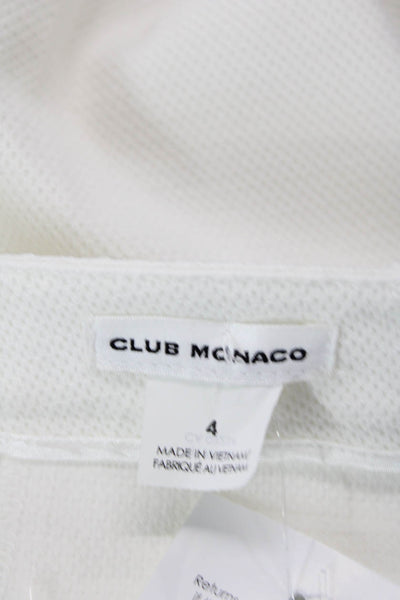 Club Monaco Womens Mid-Rise Zippered Casual Tapered Pants White Size 4