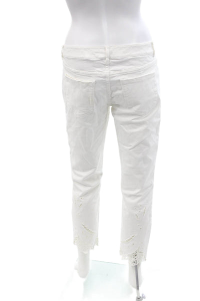 Elie Tahari Womens Cotton Low-Rise Casual Tapered Denim Jeans White Size 6