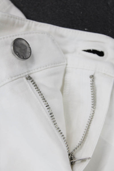 Elie Tahari Womens Cotton Low-Rise Casual Tapered Denim Jeans White Size 6