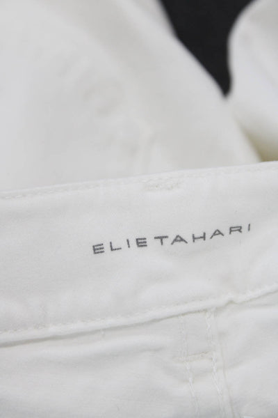 Elie Tahari Womens Cotton Low-Rise Casual Tapered Denim Jeans White Size 6