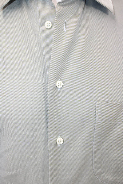 Armani Collezioni Mens Cotton Collared Pocketed Button Down Shirt Gray Size 41