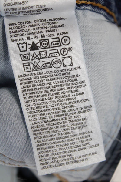 Levis Mens Mid Rise Zip Up Medium Wash Straight Leg Jeans Blue Size 35X30