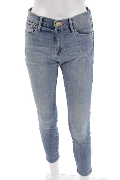 Frame Denim Womens Le Skinny Leg Cropped Adler Jeans Blue Cotton Size 27