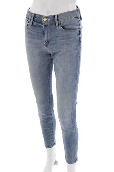 Frame Denim Womens Le Skinny Leg Cropped Adler Jeans Blue Cotton Size 27