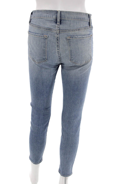 Frame Denim Womens Le Skinny Leg Cropped Adler Jeans Blue Cotton Size 27