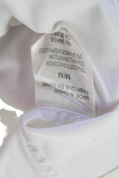 Theory Womens Cotton Collared Long Sleeve Fitted Button Down Top White Size M