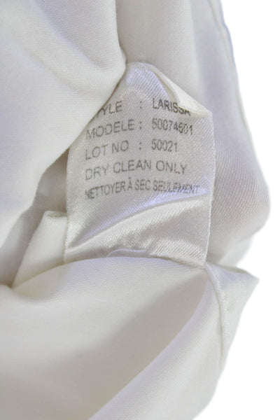 Theory Womens Cotton Collared Long Sleeve Fitted Button Down Top White Size M
