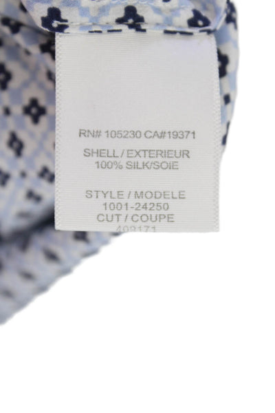 Joie Womens Silk Geometric Print Sleeveless Round Neck Tank Blue Size XS