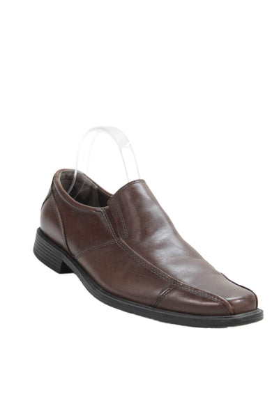 Bostonian Mens Leather Square Toe Slip-On Loafer Dress Shoes Brown Size 8