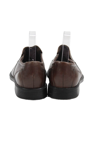 Bostonian Mens Leather Square Toe Slip-On Loafer Dress Shoes Brown Size 8