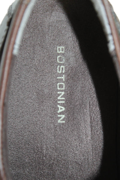Bostonian Mens Leather Square Toe Slip-On Loafer Dress Shoes Brown Size 8