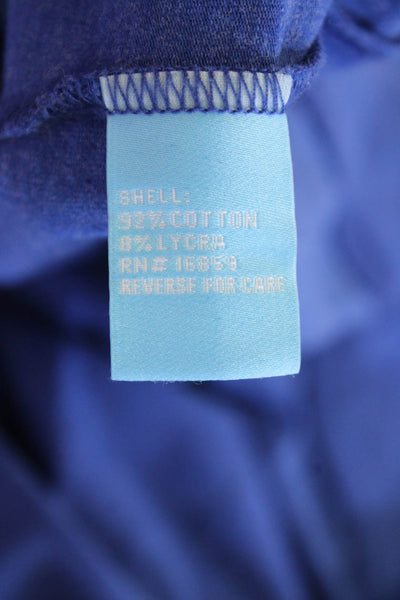 J. Mclaughlin Women's Long Sleeves Collared Basic T-Shirt Blue Size M