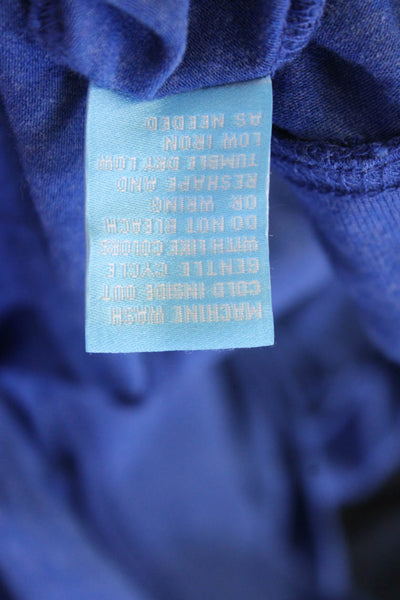 J. Mclaughlin Women's Long Sleeves Collared Basic T-Shirt Blue Size M