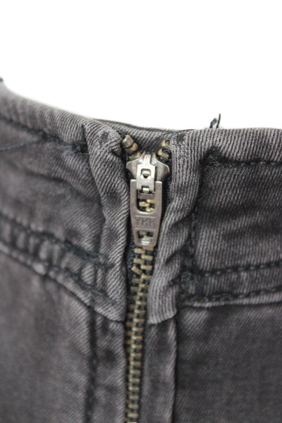 We The Free Women's Zip Closure Flat Front Fitted Flare Leg Pants Black Size 25