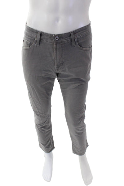 AG Men's Button Closure Five Pocket Straight Leg Casual Pants Gray Size 30