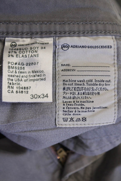 AG Men's Button Closure Five Pocket Straight Leg Casual Pants Gray Size 30