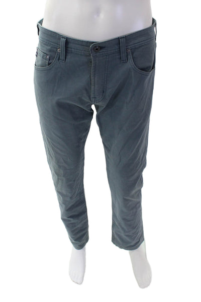 AG Men's Button Closure Five Pocket Straight Leg Dress Pants Green Size 32